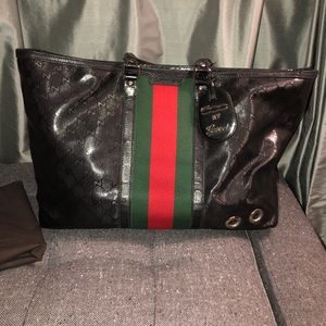 Authentic Gucci patent leather tote